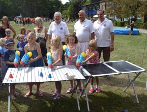 Some of the Loddon Valley Team with the youngsters and their water pistols